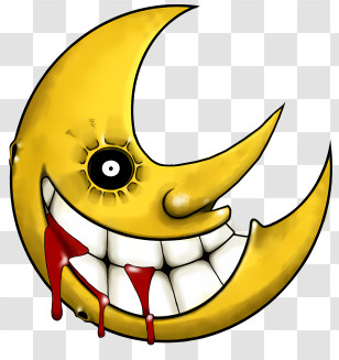 Soul Eater Logo - Angry Yellow Moon Face Cartoon Transparent PNG