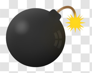 Timer Bomb - Cartoon Black Bomb With Ignited Fuse Transparent PNG