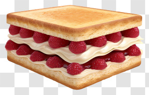Classic Victoria Sandwich - Delicious Layered Raspberry Cake Transparent PNG