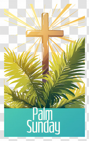 Palm Sunday - Palm Sunday Celebration With Cross Transparent PNG