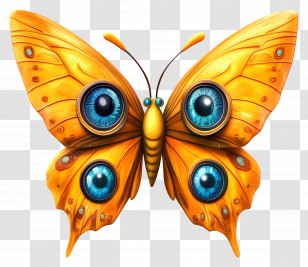 3d Butterfly - Vibrant Artistic Butterfly Transparent PNG