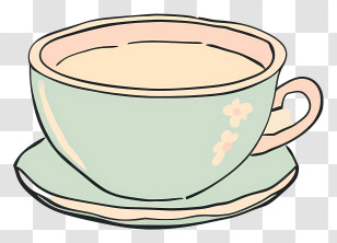 Tea Cup - Mint Green Tea Cup And Saucer Transparent PNG
