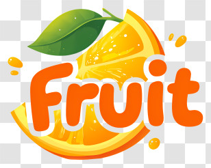 Fruit Logo - Cute Fruit Script Logo Transparent PNG