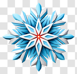 Snowflake - Blue Snowflake Design For Winter Decor Transparent PNG