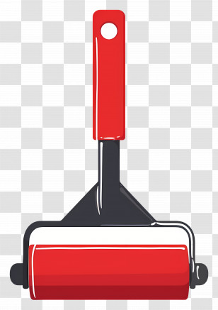 Paint Roller - Red Paint Roller Transparent PNG