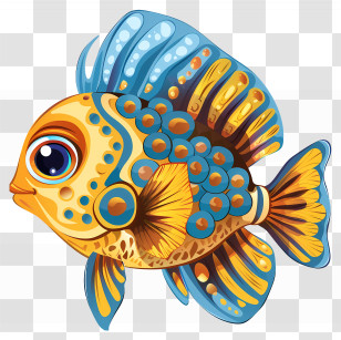 Tropical Fish - Colorful Cartoon Fish With Bright Scales Transparent PNG