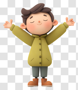 Boy Feeling Cheerful - Joyful Boy With Open Arms Transparent PNG