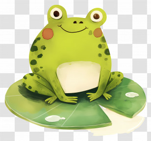 Cute Green Frog - Green Frog Illustration Transparent PNG