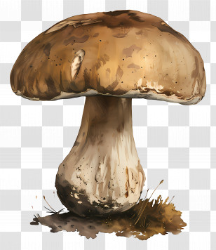 Mushroom - Textured Mushroom Illustration With Natural Detailing Transparent PNG