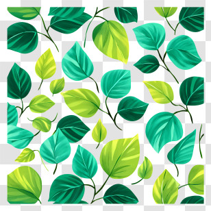 Tropical Green Leaves - Green Leaves Pattern Transparent PNG