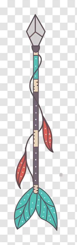 Arrow - Decorative Spear With Feathers Transparent PNG