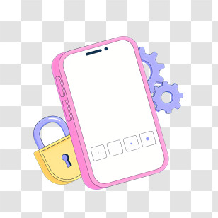 Bubble Gum - Smartphone With Security Lock Transparent PNG