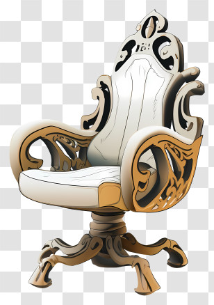 3d Armchair - Ornate Wooden Chair With Elegant Design Transparent PNG