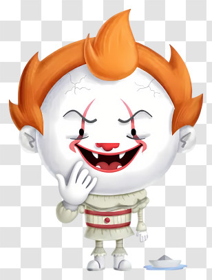 Creepy Clown - Playful White Clown Head Transparent PNG