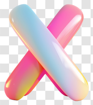 X Symbol - Colorful Glossy X Symbol Transparent PNG