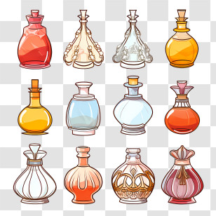Perfume Bottle - Decorative Glass Bottles In Various Designs Transparent PNG