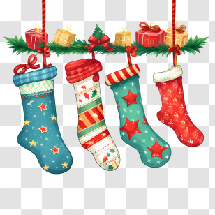 Christmas Stockings
 - Christmas Stockings Filled With Gifts Transparent PNG