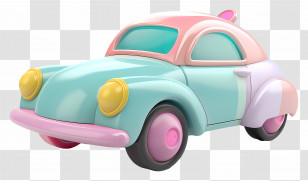 Cartoon - Cute Pastel Toy Car For Kids Transparent PNG