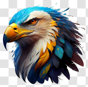 Eagle - Eagle Illustration With Colorful Feathers Transparent PNG