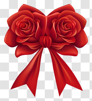 Red Ribbon - Decorative Red Roses Ribbon Bow For Gifts Transparent PNG