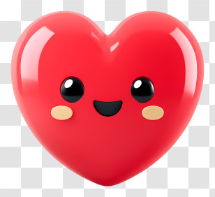 Kawaii Heart - Happy Heart Cartoon Character Transparent PNG