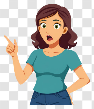 Surprised Woman - Surprised Cartoon Woman Transparent PNG