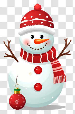 Snowman - Christmas Snowman With Ornament Transparent PNG