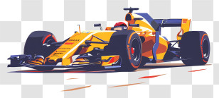 Formula 1 Car - Dynamic Yellow Racing Car Illustration Transparent PNG