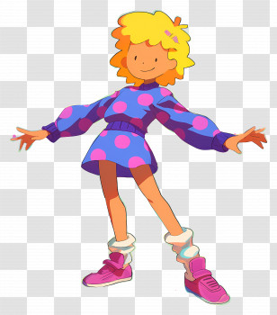 Blonde Woman - Cartoon Female Character In Colorful Outfit Transparent PNG