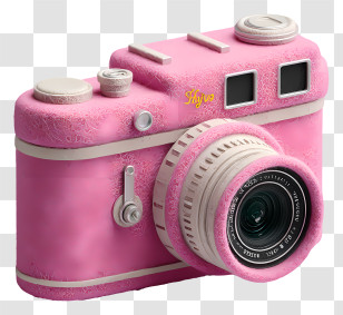 Pink Vintage Camera - Vintage Pink Camera With Lens Transparent PNG