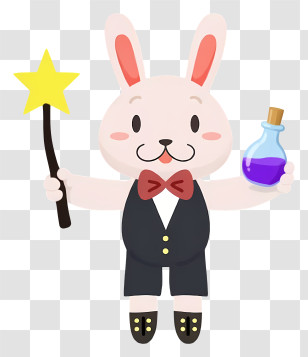 Halloween Bunny - Magic Rabbit Character Transparent PNG
