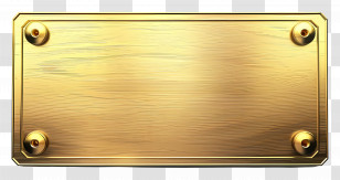 Gold Plaque - Golden Plaque With Screws Transparent PNG