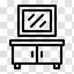 Bathroom Vanity - Vanity Table With Mirror Transparent PNG