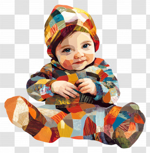 Patchwork Baby - Patchwork Clothed Baby Transparent PNG
