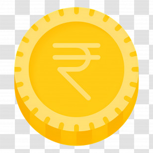 Indian Rupees - Yellow Indian Rupee Coin Icon Transparent PNG