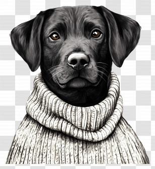 Labrador In Sweater - Black Dog Wearing A Sweater Transparent PNG
