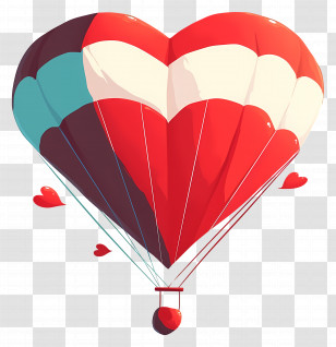 Parachute - Heart-Shaped Hot Air Balloon Transparent PNG