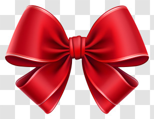 Red Ribbon - Bright Red Bow Illustration For Festive Decoration Transparent PNG