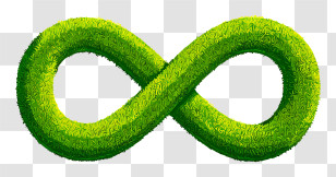 Mossy Infinity Symbol - Green Infinity Symbol With Grass Texture Transparent PNG