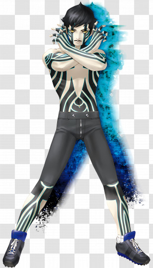 Demi Fiend - Stylish Character With Blue Patterns Transparent PNG