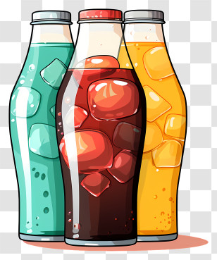Hand Drawn Soft Drink - Bottled Drinks Illustration Transparent PNG