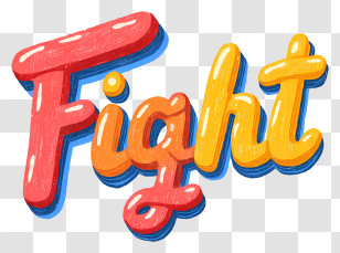 Word Fight - Bold Fight Typography Design Transparent PNG