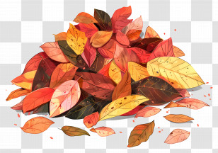 Pile Of Leaves - Illustration Of A Pile Of Autumn Leaves Transparent PNG