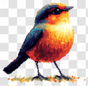 Pixel Bird - Colorful Pixel Art Bird Transparent PNG