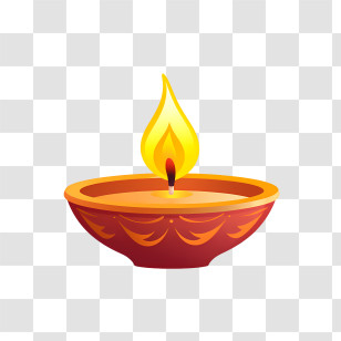 Diwali Lamp - Oil Lamp Symbol With Glowing Flame Transparent PNG