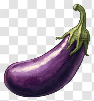 Eggplant Emoji - Fresh Purple Eggplant Illustration Transparent PNG