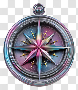 Cosmic Compass - Colorful Compass Illustration Transparent PNG