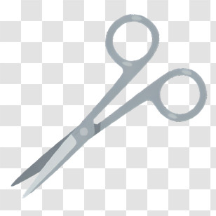 Icon - Silver Scissors With Simple Design Transparent PNG