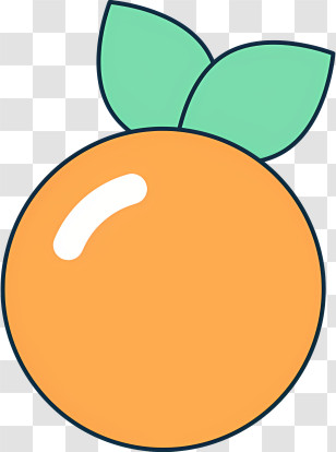 Bubble Gum - Simple Cartoon Orange With Leaves Transparent PNG