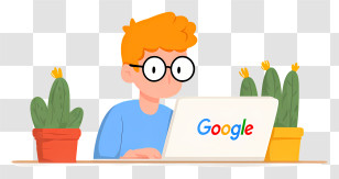 Google Search - Boy Working On Laptop Transparent PNG